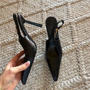 Elegant Black Slingback Heels